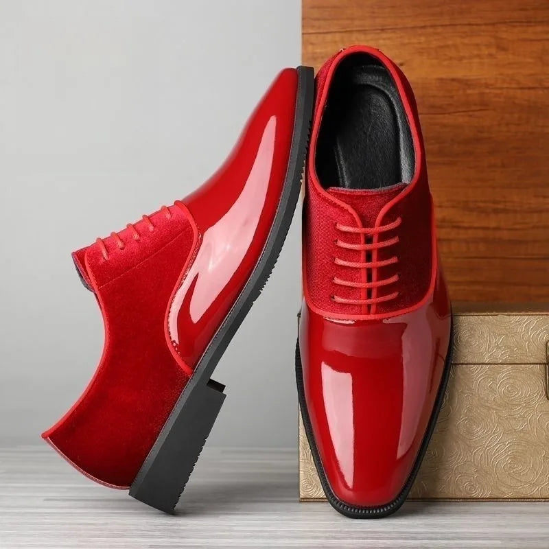 Men’s Patent Leather Oxford Shoes - Elegant Formal Business Casual and Wedding Dress Shoes in Multiple Colors