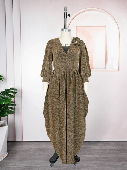 Women’s Plus Size Ankara Maxi Dress - Elegant Dashiki African Party & Wedding Evening Gown