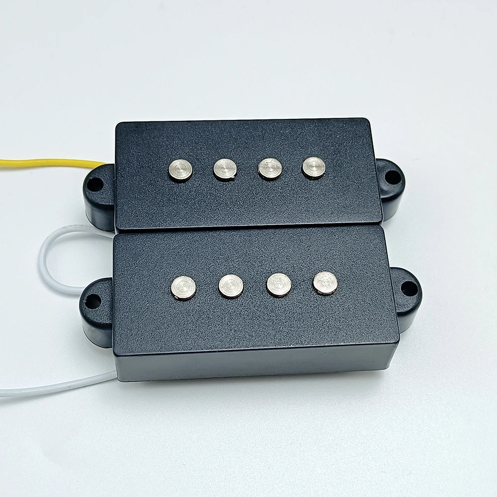 Alnico 5 Bass Pickup Set - PB & JB Bridge Pickup with Black ABS Bobbin for 4-String Bass Guitar