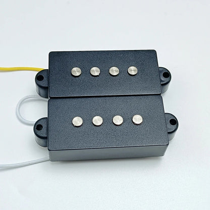 Alnico 5 Bass Pickup Set - PB & JB Bridge Pickup with Black ABS Bobbin for 4-String Bass Guitar