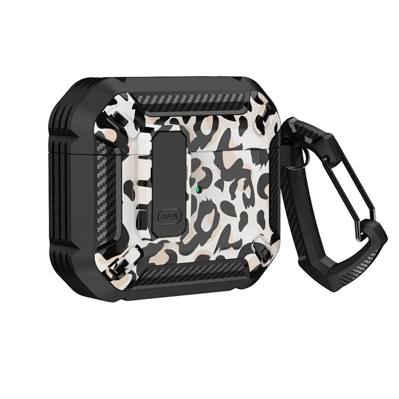 Carbon Fiber AirPods Case for Pro 1/2 & AirPods 3 – Shockproof Headset Cover with Switch Design for Men