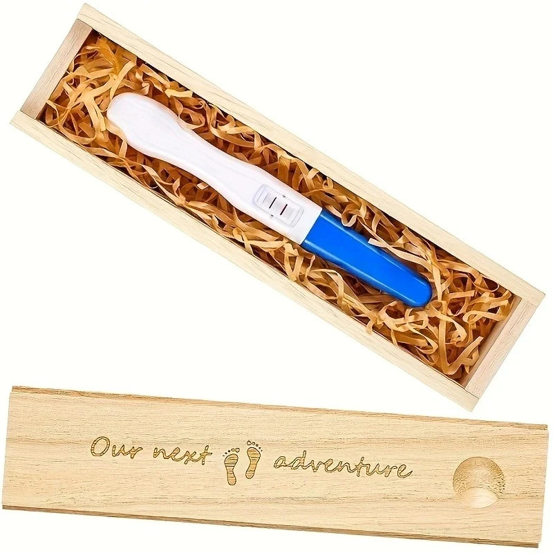 Wooden Pregnancy Keepsake Box - Creative Announcement Gift & Jewelry Organizer for New Moms