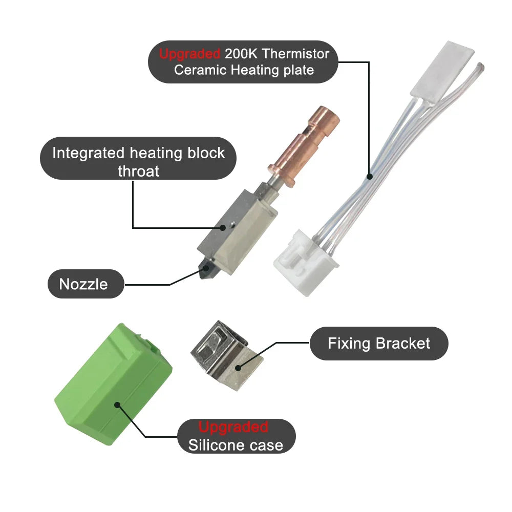Anycubic Kobra S1 Ceramic Hotend - 24V 48W Rapid Heating 300℃ Upgrade 3D Printer Extruder Head