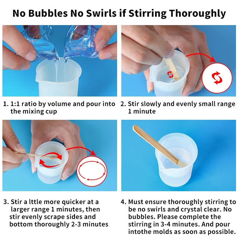 1:1 Crystal Clear Epoxy Resin Kit - High Gloss Bubble Free Art Resin for DIY Casting Coating & Jewelry Making
