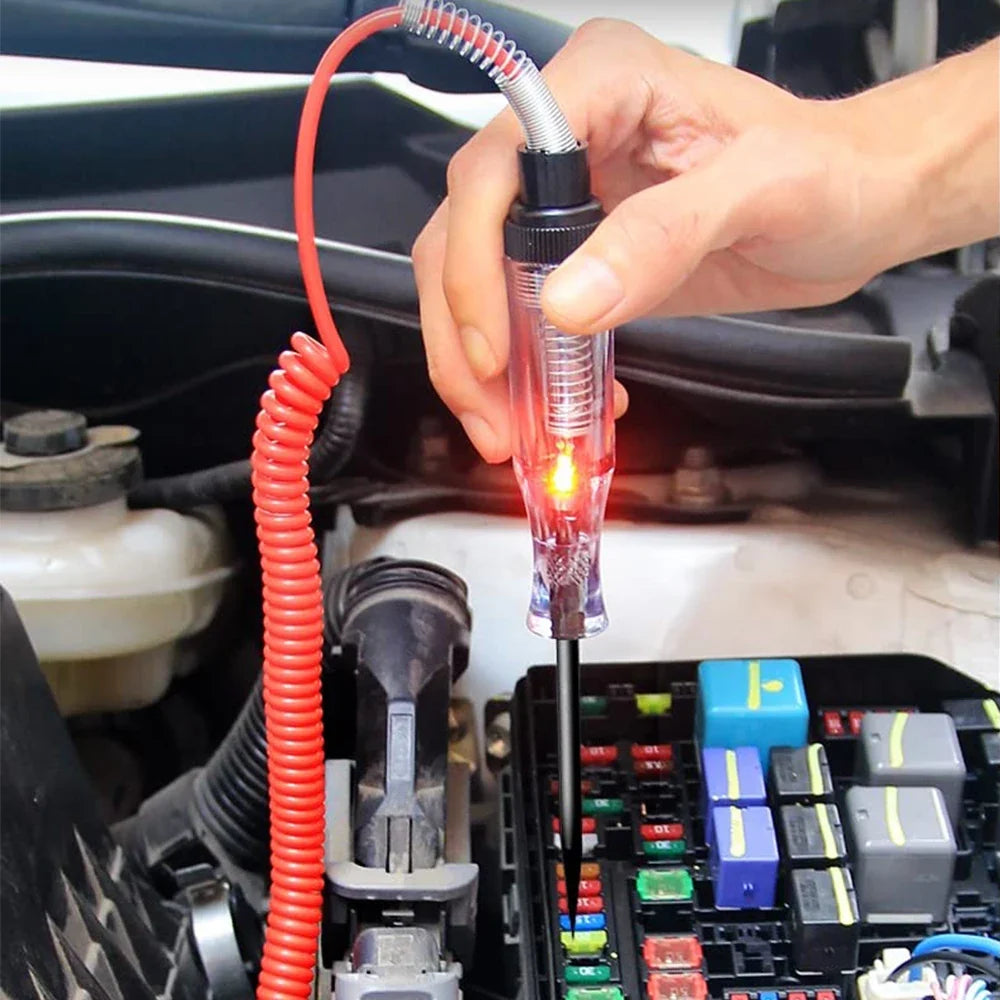 Automotive Circuit Tester Pen - DC 6V 12V 24V Electrical Test Probe for Cars & Motorcycles