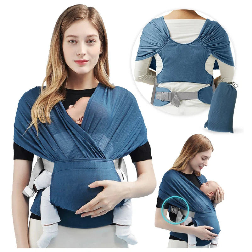 Stretchy Baby Wrap Carrier - Soft Infant Sling for Newborns & Toddlers Up to 41 lbs