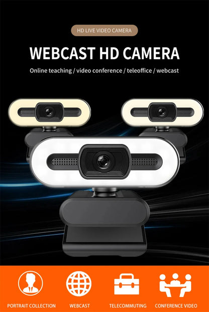 Portable Full HD Webcam | 1080P/2K/4K Auto Focus with Microphone for PC, Laptop & Live Streaming