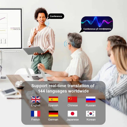 3-in-1 AI Translator Earbuds – Bluetooth 5.3 Smart Wireless Headphones with Real-Time Translation, 144 Languages, Noise Cancelling & Multi-Device Support