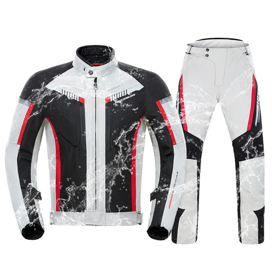 HEROBIKER Waterproof Motorcycle Jacket - Men’s Racing Riding Gear With EVA Protection Moto Pants Clothing Set