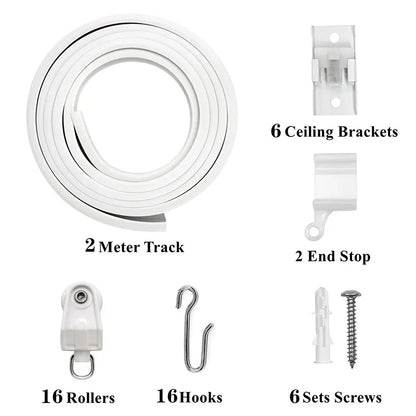 1–6M Flexible Bendable Curtain Track – Silent Ceiling Rail for Bedrooms, Bathrooms, Balconies & Room Dividers