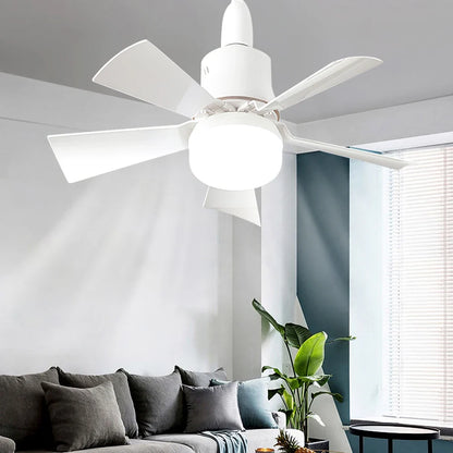30W Ceiling Fan with LED Light – Dimmable Remote Control, E27 Base Smart Fan for Bedroom & Living Room