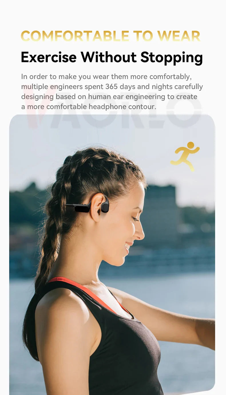 Bone Conduction Bluetooth 5.4 Headphones – Wireless IPX8 Waterproof Earphones for Swimming & Sports with MP3 Player, 32GB Storage