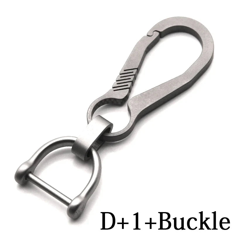 Titanium Key Chain - Lightweight Men’s EDC Quickdraw Carabiner Buckle Key Ring Outdoor Tool