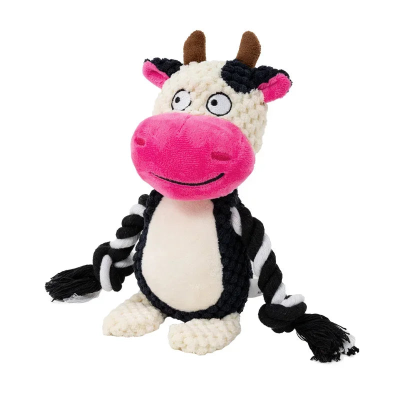 Small Dog Plush Chew Toy - Bite Resistant Squeaky Puppy Rattle Toy for Interactive Pet Play & Training