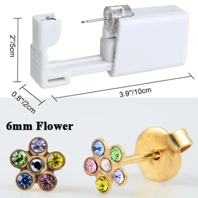 Disposable Sterile Ear Piercing Kit - Safe No Pain Tragus Piercing Gun Tool for Baby and Adult Ear Piercing