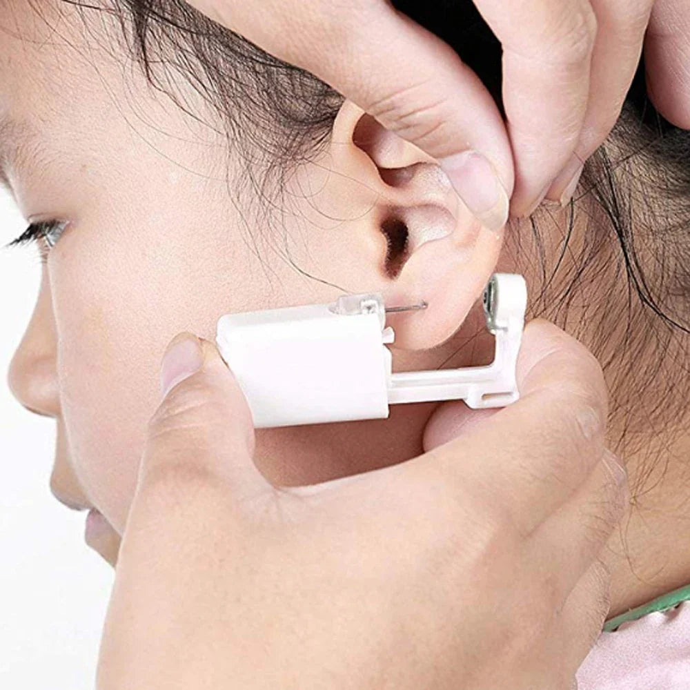 Disposable Sterile Ear Piercing Kit - Safe No Pain Tragus Piercing Gun Tool for Baby and Adult Ear Piercing