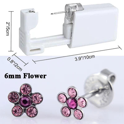 Disposable Sterile Ear Piercing Kit - Safe No Pain Tragus Piercing Gun Tool for Baby and Adult Ear Piercing