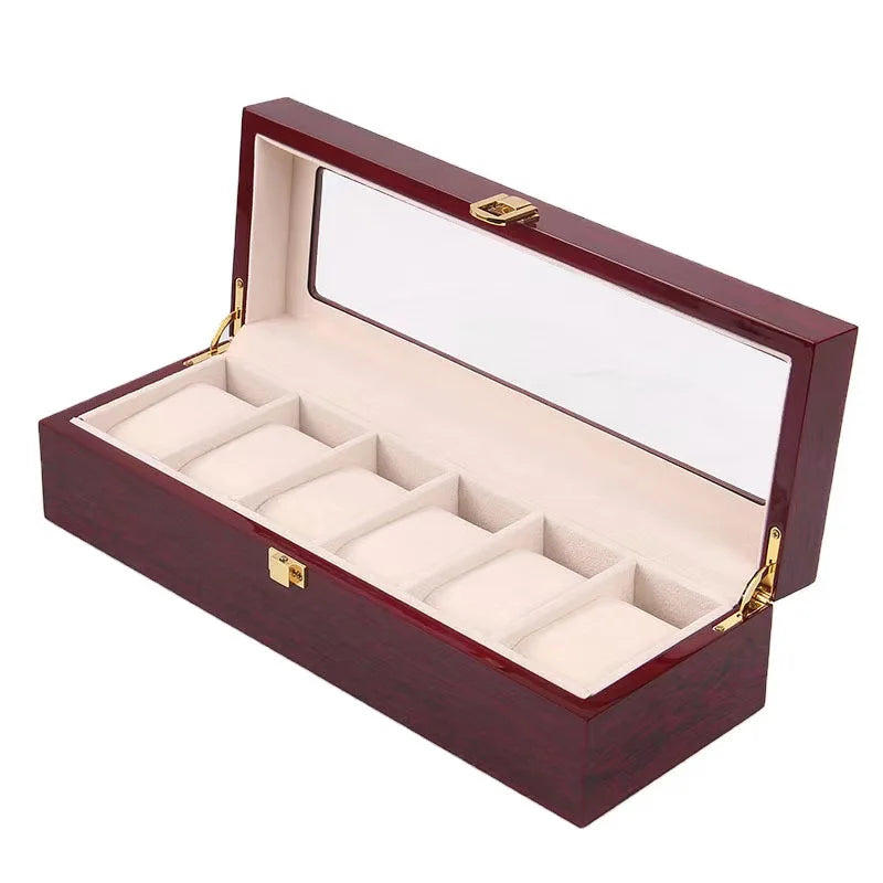 Luxury Wooden Watch Box — 1/2/3/5/6/10/12 Grid Organizer & Holder for Men’s and Women’s Watches, Jewelry Display