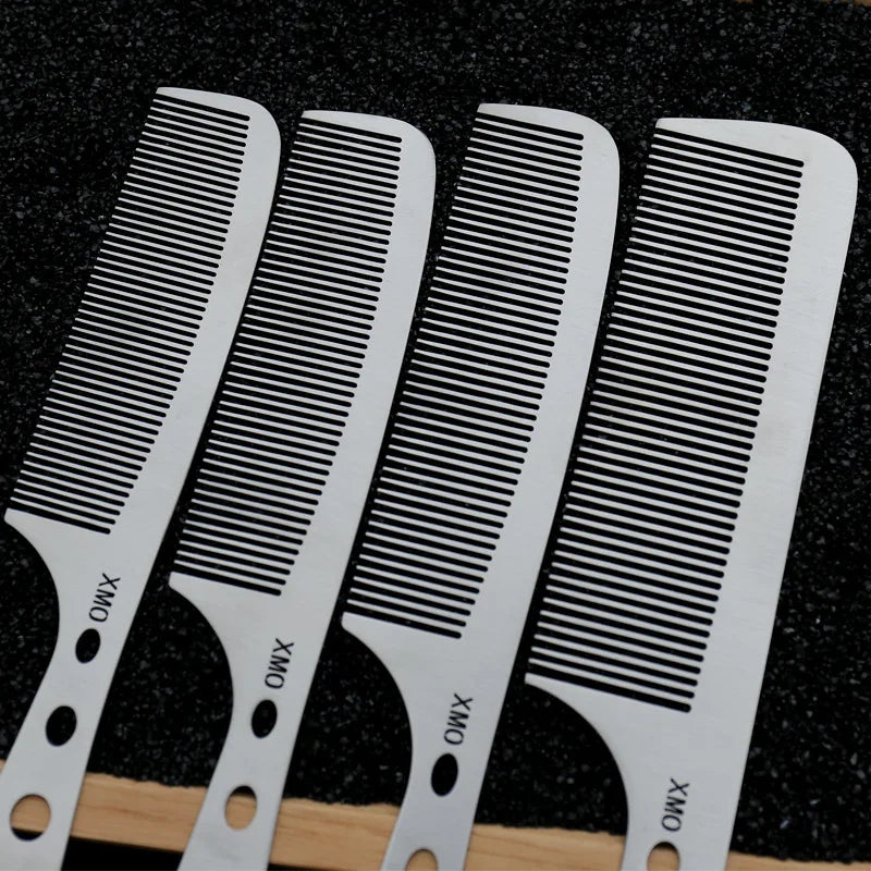 Brainbow Titanium Steel Hair Comb – Professional Anti-Static Salon Hairdressing Brush for Men