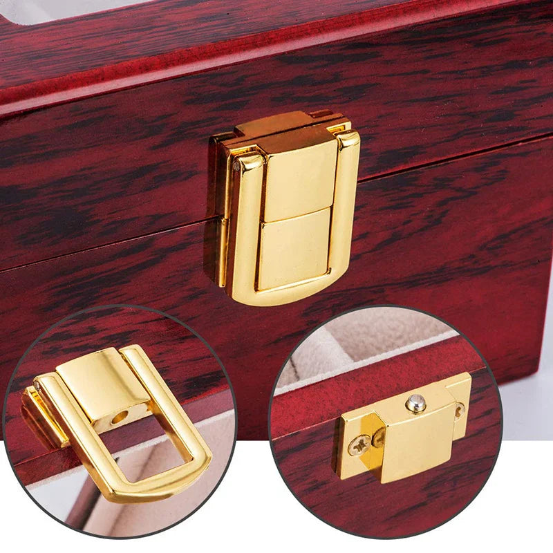 Luxury Wooden Watch Box — 1/2/3/5/6/10/12 Grid Organizer & Holder for Men’s and Women’s Watches, Jewelry Display
