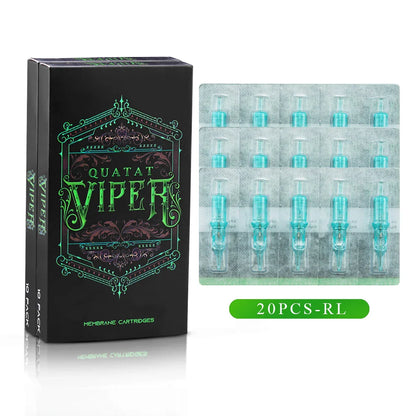20PCS Disposable Makeup & Tattoo Cartridge Needles – Sterile Round Liner 0.25MM/0.3MM/0.35MM for Rotary Pen Supplies