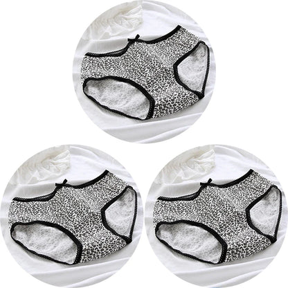 3 Pcs Women’s Cotton Panties Set - Seamless Soft Mid-Waist Black Briefs Skin-Friendly Female Lingerie Underwear