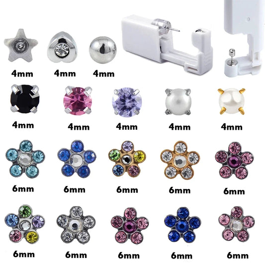 Disposable Sterile Ear Piercing Kit - Safe No Pain Tragus Piercing Gun Tool for Baby and Adult Ear Piercing
