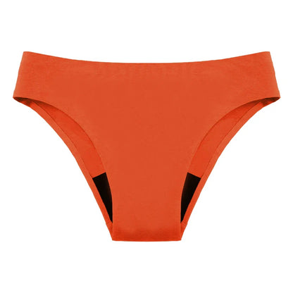 Teen Girls Seamless 4-Layer Leakproof Period Swim Bikini — Fast-Absorb Menstrual Beachwear