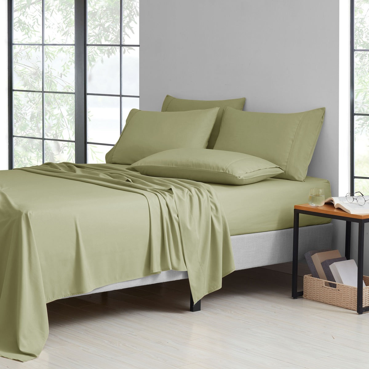 Bamboo 2000 Thread Count 6-Piece Luxury Sheet Set - Organic, Cooling, 16 Inch Deep Pocket, Egyptian Luxury with Bonus Pillowcases - Shrink and Fade Resistant