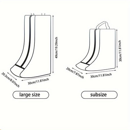 Minimalist PVC Shoe Protector Bags – Clear, Foldable, Waterproof, Dustproof with Zipper, Hand Washable Storage Bags for Travel & Home Organization