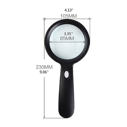10X Lighted Magnifying Glass – Handheld Large Reading Magnifier with 12 LED Lights, Ideal for Seniors, Repair, Coins, and Reading