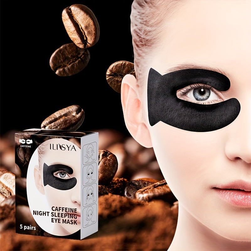 Caffeine Night Sleep Eye Mask – Niacinamide, Centella Asiatica, Pearl Extract – Anti-Wrinkle, Anti-Aging, Brightening, Firming Eye Care Mask – Hydrating and Moisturizing for Overnight Use