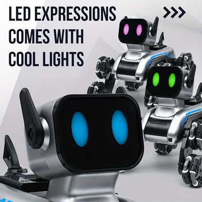 2024 Upgraded 8WD Stunt Robot Dog - Dual-Electric, Eight-Wheeled, Intelligent Gesture Control, Spray Drift and Climbing Features, Deformable Electric Toy Car, Ideal Children's Gift