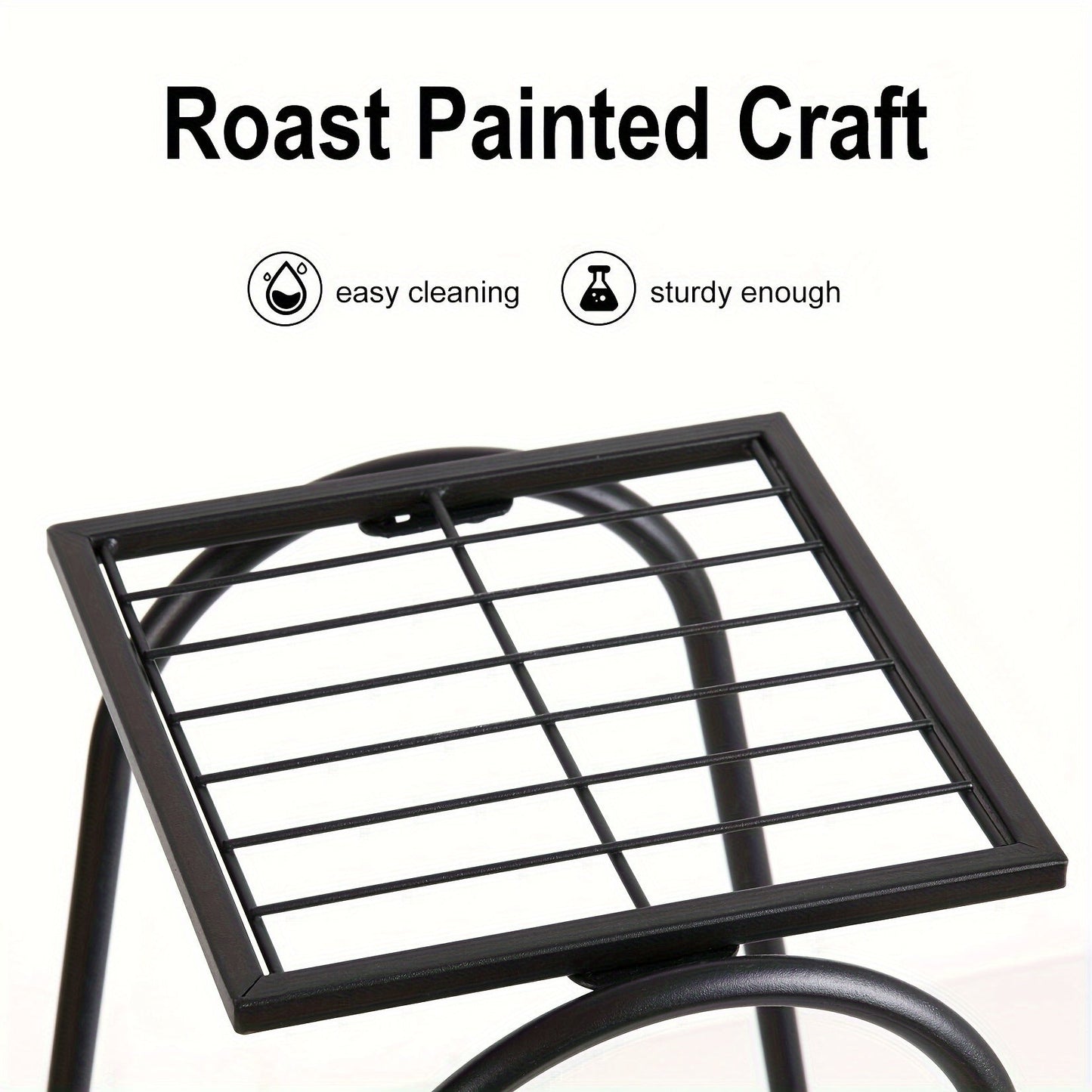6 Tier Metal Plant Stand - Space-Saving Multi-Plant Display Rack - Sturdy Black Flower Pot Holder for Home and Patio Decor