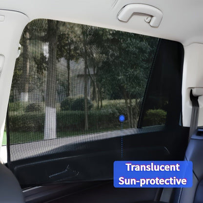 4 Pack Car Window Sunshade Curtains – Magnetic Attachment, Polyester Thermal Insulated Fabric, Sun Blocker Panels for Vehicle Protection