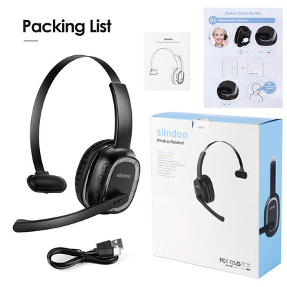 ProTruck Wireless Headset 5.2 - Crystal-Clear ENC Calls, Noise Cancellation, Long-Lasting Comfort for Office, Truck Drivers, Customer Service