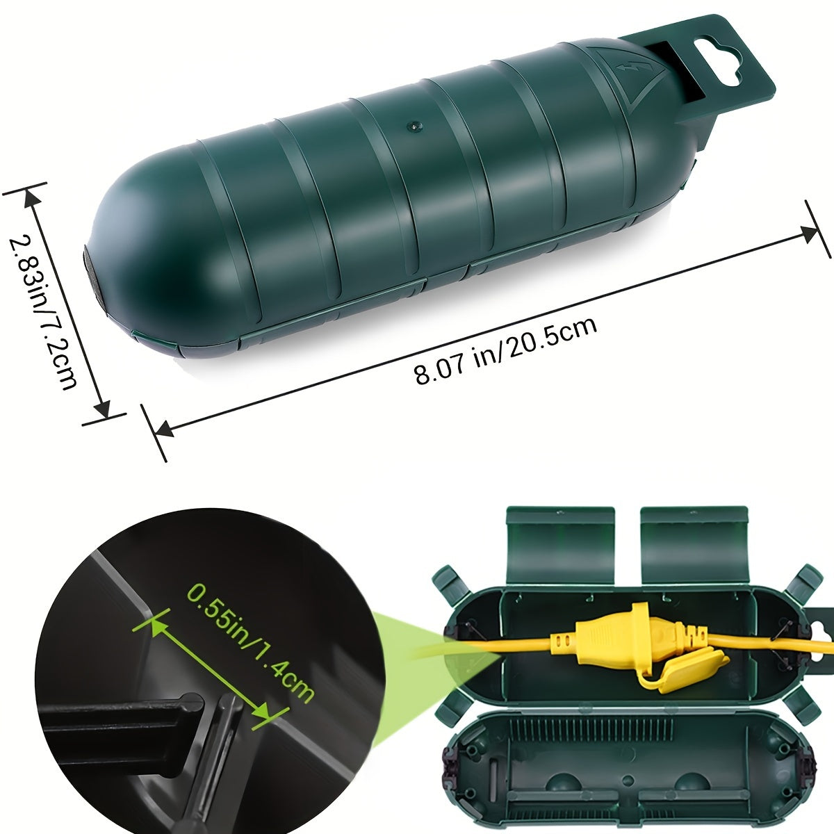 Premium Outdoor Extension Cord Cover – Weather-Resistant, Heavy-Duty Plug Connector Protector, Easy to Install and Durable