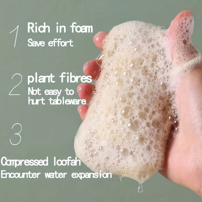 5 Pack Natural Loofah Exfoliating Sponges – Gentle Body Scrubber for Shower & Bath, Ideal for Kitchen & Bathroom Cleaning