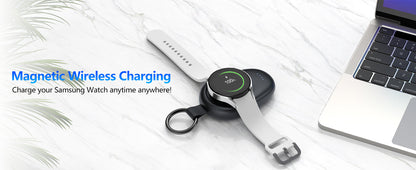 NEWDERY Magnetic Keychain Charger — Portable Wireless Power Bank for Samsung Galaxy Watch 7/Ultra/6/6 Classic/5 Pro/4/3 & Active 2/1