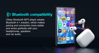 Oilsky M501 MP3 Player - 80GB, Bluetooth & WiFi, Android 9.0, 1080P MP4, Expandable up to 512GB