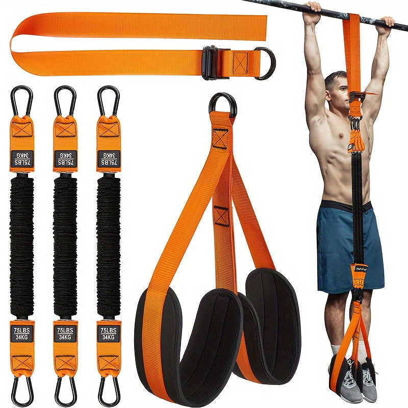 Pull Up Assist Band Set - Adjustable Resistance, Heavy-Duty TPE Fabric, Upgraded Metal Buckle and Cloth Protection | Durable Stretch Fitness Bands for Upper Body Strength | Includes Foot/Knee Rests