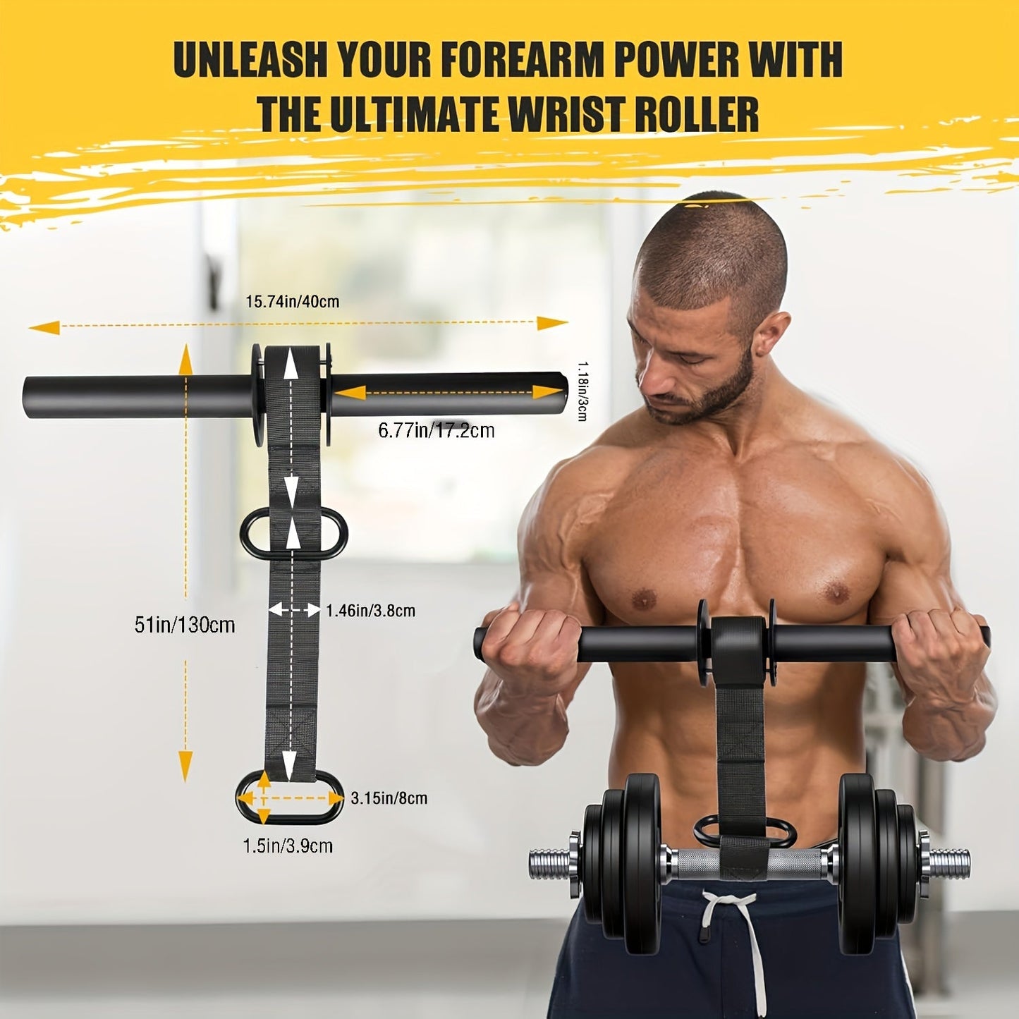 Ultra-Strong Forearm and Wrist Strengthener – Durable Nylon Webbing, Quick Locking Mechanism, Anti-Slip Grip Handles for Enhanced Training