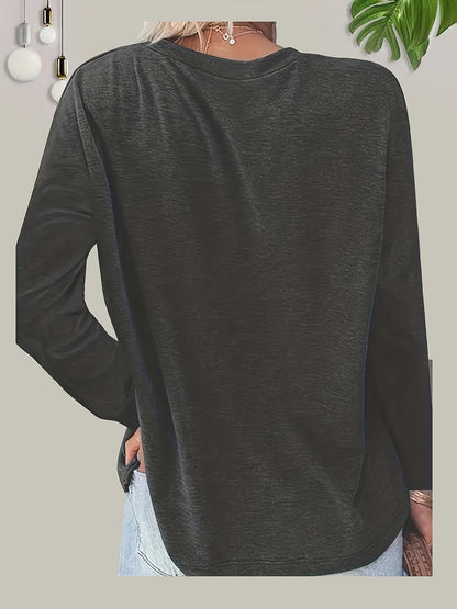 4 Pack Women's Long Sleeve Crew Neck T-Shirts - Casual Fall & Spring Tops for Women