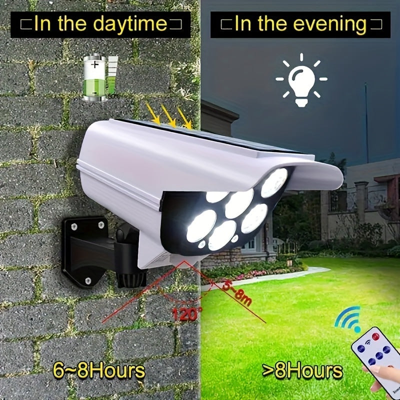 Outdoor Sports Sensor Solar Light – 2000 Lumens, 77 LED Spotlights with Remote Control, Wireless Floodlight for Hotels, Gardens, Porches & Driveways
