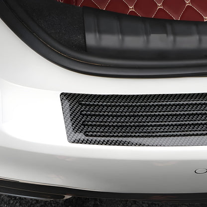Car Rear Bumper Protector Guard – Carbon Fiber Rubber Door Sill Protection Strip, Universal Anti-Scratch for Pickup and SUV Trunks