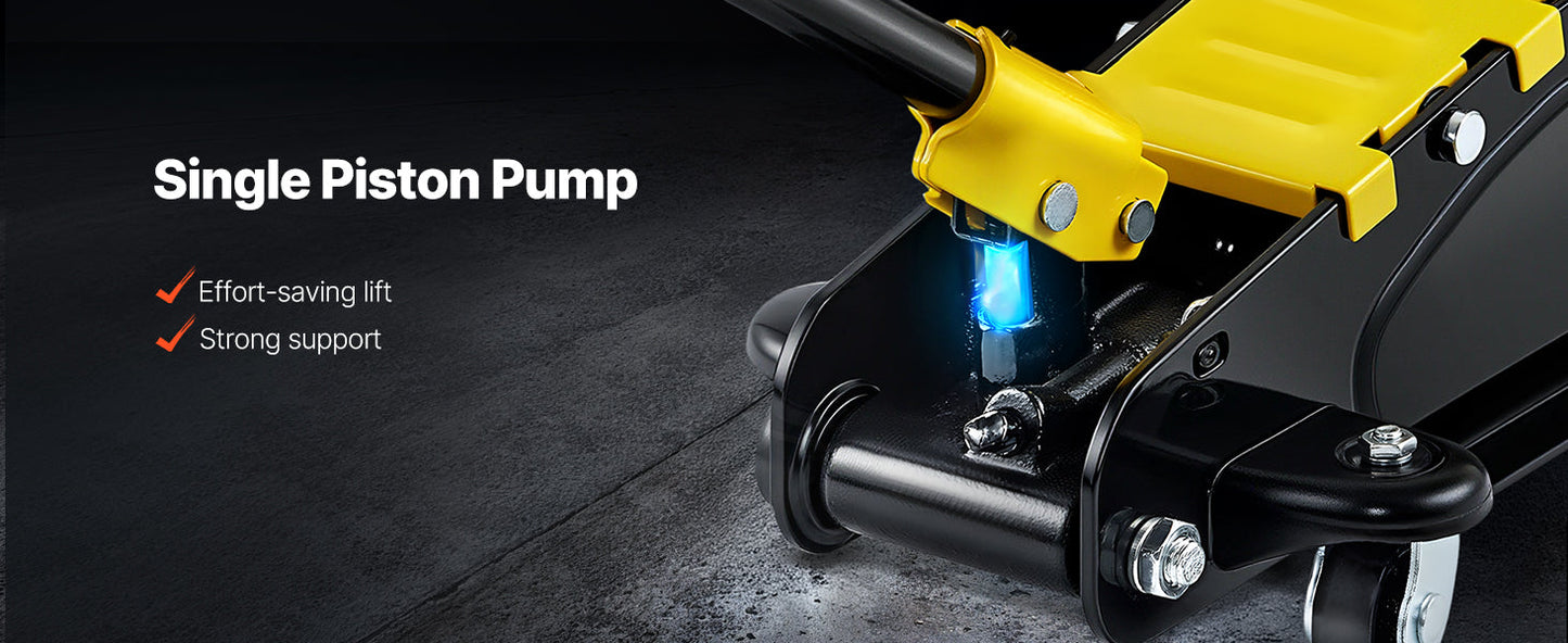 SucceBuy 2.5T Floor Hydraulic Jack – Low Profile Pneumatic Steel Floor Jack with Single Piston Lift Pump
