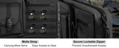 VEVOR Tactical Double Rifle Bag – 36/42" Soft Gun Case with Lockable Zipper for Two Rifles & Pistols