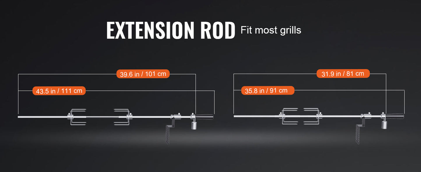SucceBuy Universal Grill Rotisserie Kit — Stainless Steel Electric BBQ Grill with 9W Motor, Automatic Grilling Set